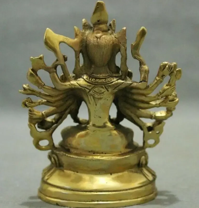 Медная статуя КИТАЙ Тибетский буддизм медный Будда avalokiteshvara экзорцизм