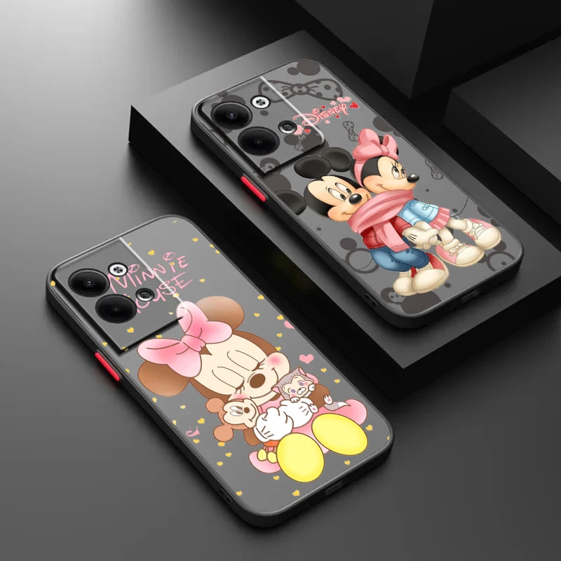 

For OPPO Realme GT Neo Q5 Q3S Q3T Master 8 7 6 Lite Pro Frosted Translucent Hard Mickey Mouse Minnie Phone Case Coque Capa