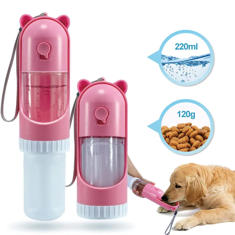 

220ml Retractable Pet Water and Food Bottle for Small Medium Large Dog Drinking Feeder Outdoor Portable Travel Water Bowl