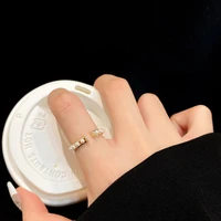 scalloped fashion new small pearl ring simple light luxury fashion personality versatile open ladies ring