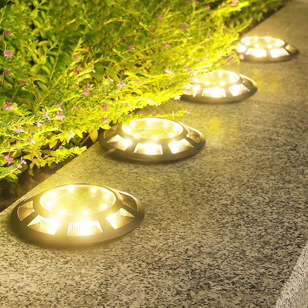 LED Solar Lawn Yard Waterproof IP65 Night Light Outdoor Buried Lights Garden Pathway Stairs Deck Porch Landscape Decoration Lamp