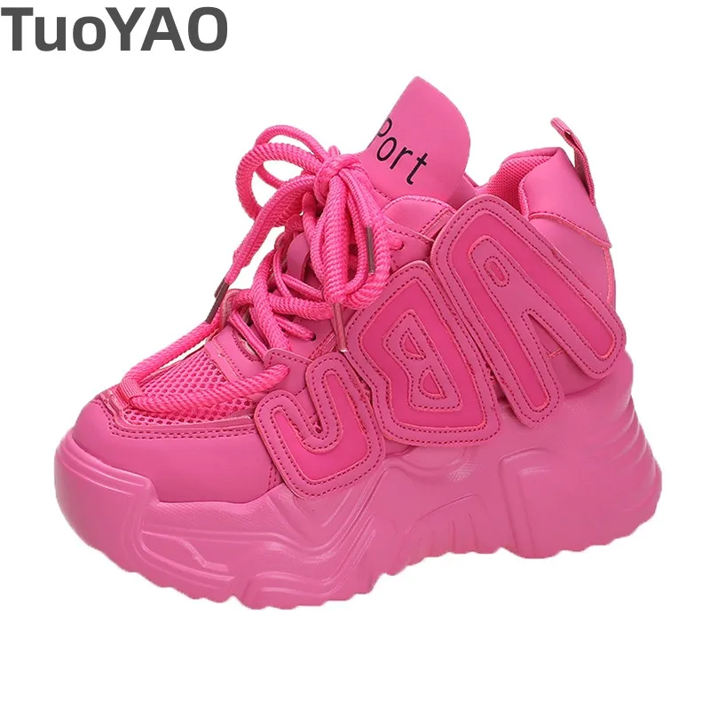 

10cm Woman Chunky Sneakers High Platform Pumps Women New Thick Sole Sports Ladies Trainers Vulcanized Shoes Zapatillas Mujer