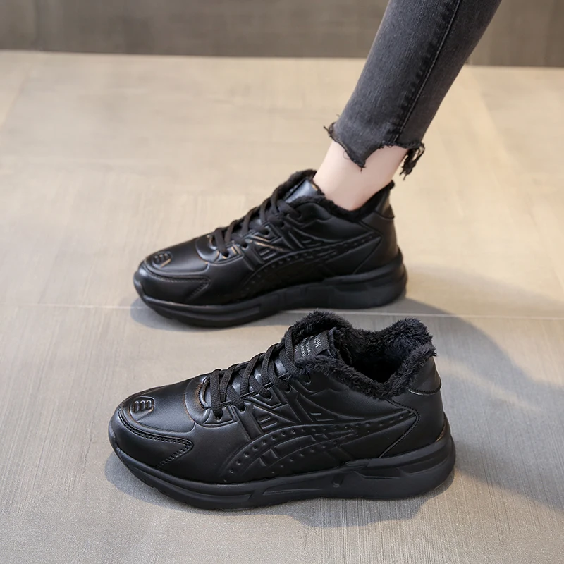 Ladies Casual Shoes Lace-up Fashion Sneakers Platform Snow Boots Winter Women Boots Warm Plush Women's Shoes