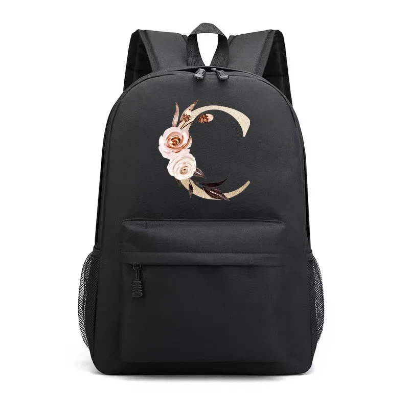 Модный Дорожный рюкзак с принтом золотых букв повседневные женские ранцы