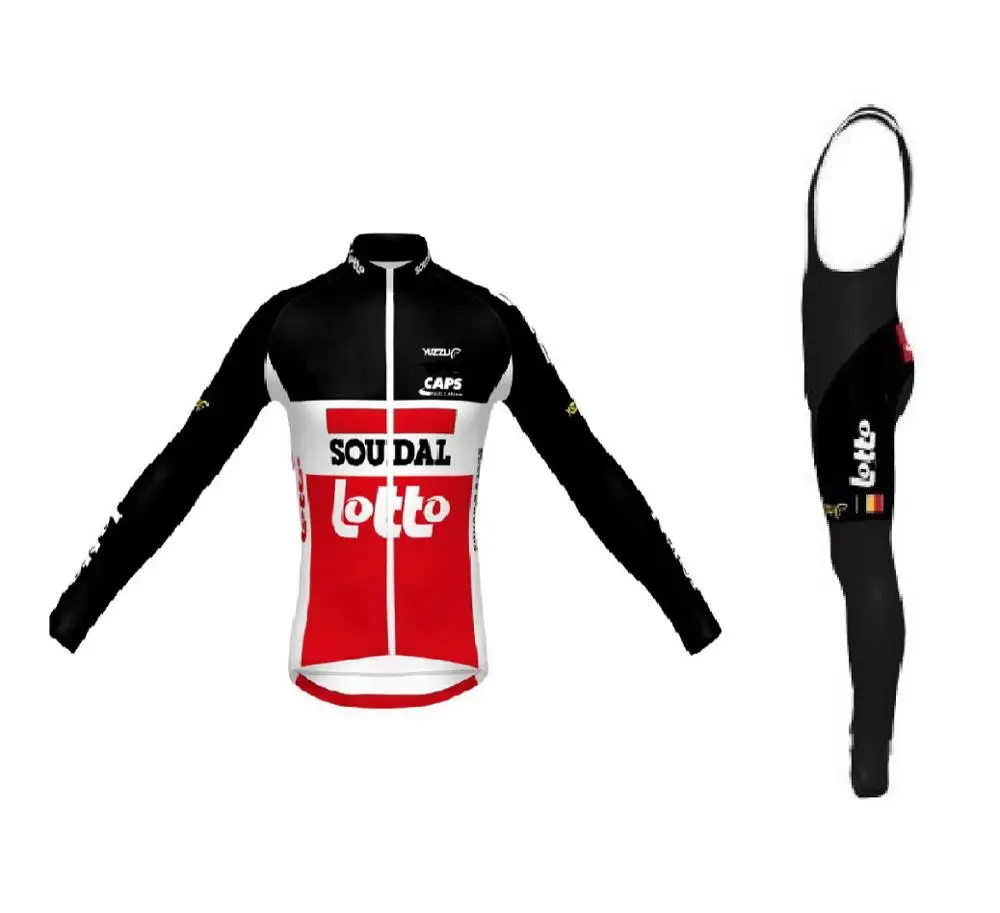 

Winter Fleece Thermal 2020 Lotto Soudal Team Men's Cycling Jersey Long Sleeve Bicycle Clothing With Bib PANTS Ropa Ciclismo