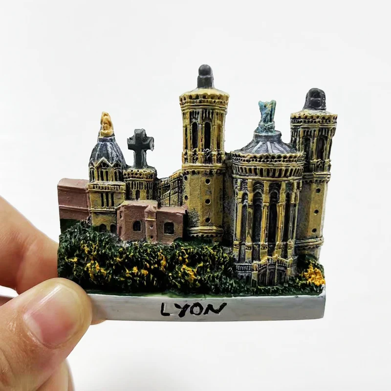 Lyon Франция туристические сувениры Notre-Dame de Fouvier 3D наклейка на холодильник
