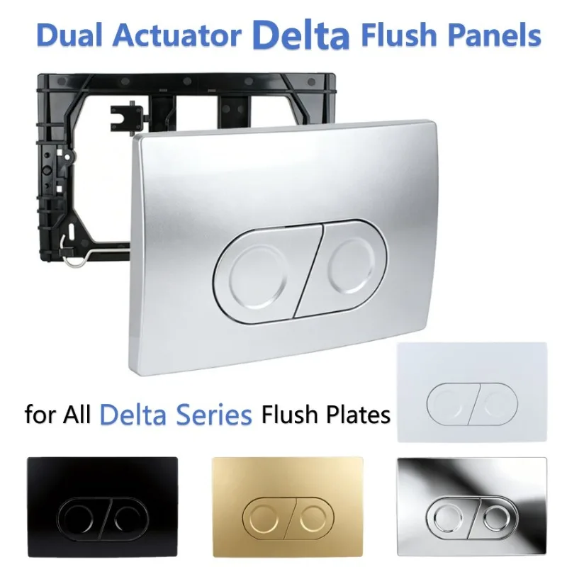 Фото Панель смыва с двойным приводом для Geberit Up100/Duofix Up172 Delta 01/21, универсальная для всех серий, для скрытых бачков унитазов №1
