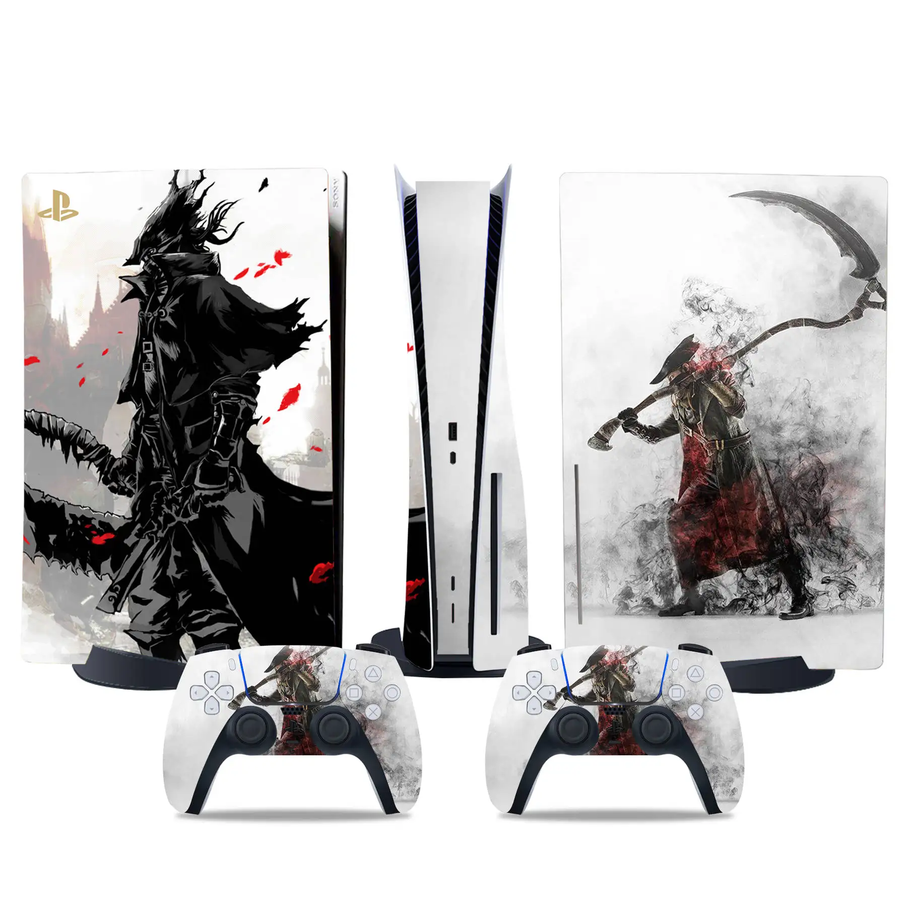 Виниловая наклейка для консоли и двух контроллеров PS5