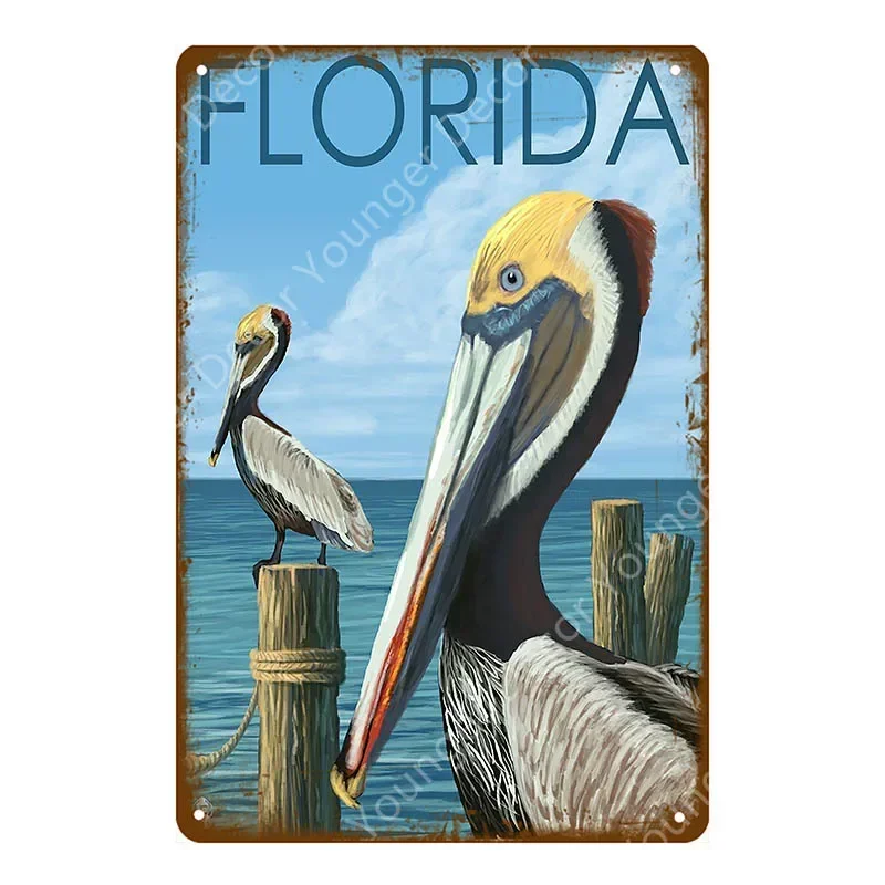 Животное Лошадь Собака Папуга Флорида Наклейка на стену Металлические знаки
