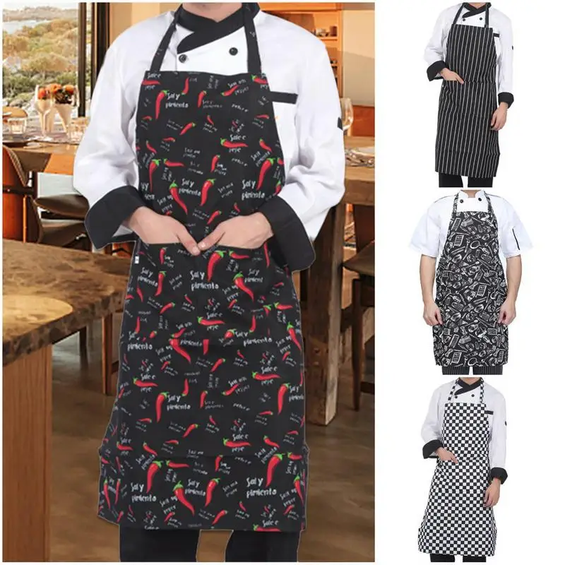 

Kitchen Apron Waterdrop Resistant Cooking And Grilling Apron With Large Pockets Unisex Kitchen Apron For Home Restaurant Chef
