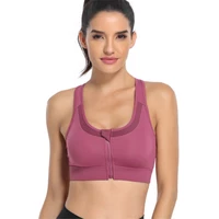 zipper shockproof beautiful back sports bra womens gathered fitness large chest and small vest yoga underwear