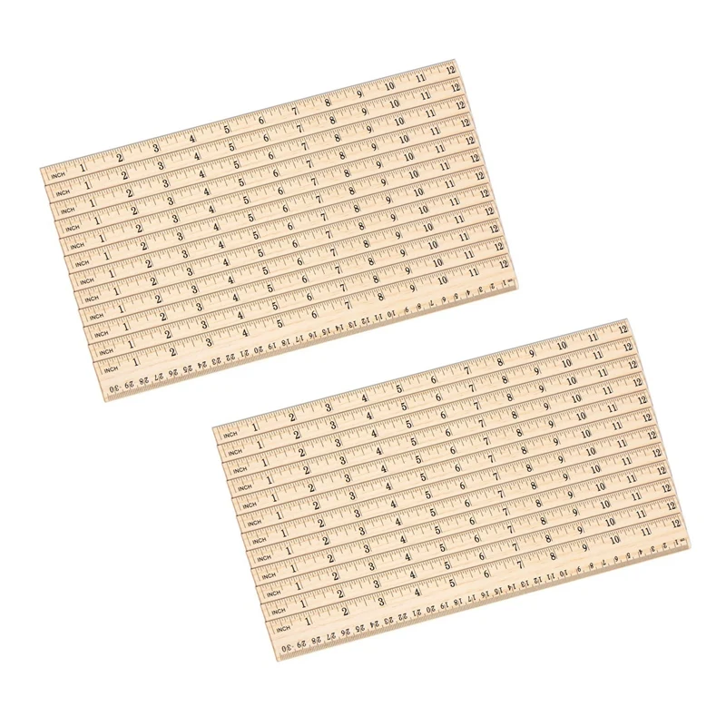 

Линейка деревянная для студентов, измерительная линейка для школы и офиса, 2 шкалы (12 дюймов и 30 см), 24 шт.