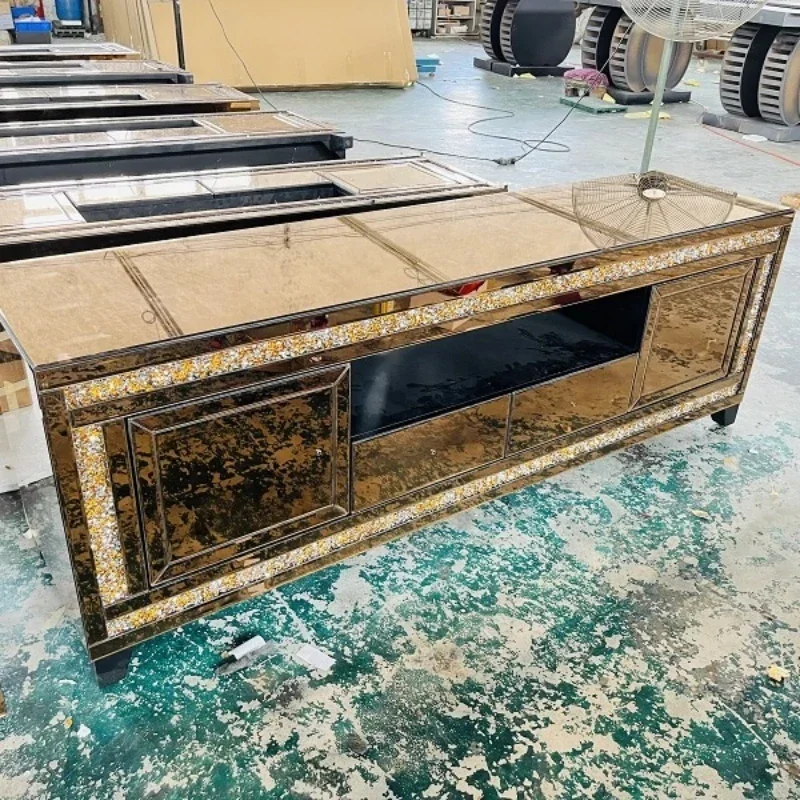 Роскошная мебель для гостиной тумба телевизора сверкающее разбитое алмазное