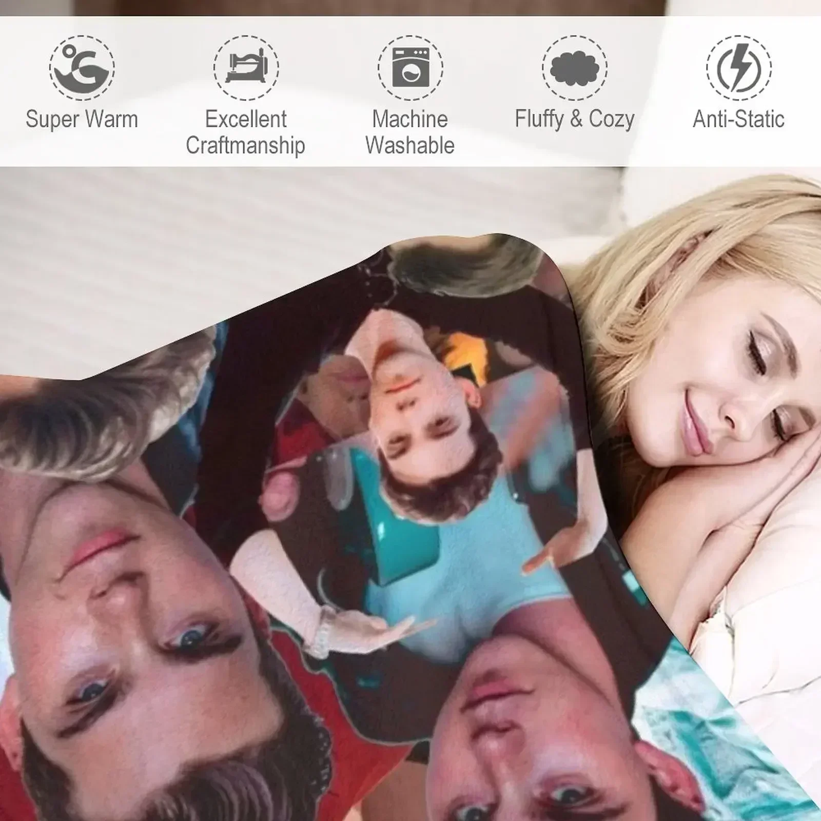 Джереми Шада фотоколлаж пледы декоративное милое клетчатое теплое зимнее одеяло