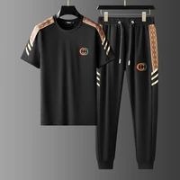 fashion brand mens high end short sleeve one set of mens leisure sports falling fashion clothes 2022 new trend summer