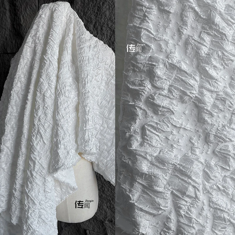 

Texture Fabric Pleats Creative Bag Clothing Designer Wholesale Cloth By Meter Arts Crafts Sewing Polyester Material