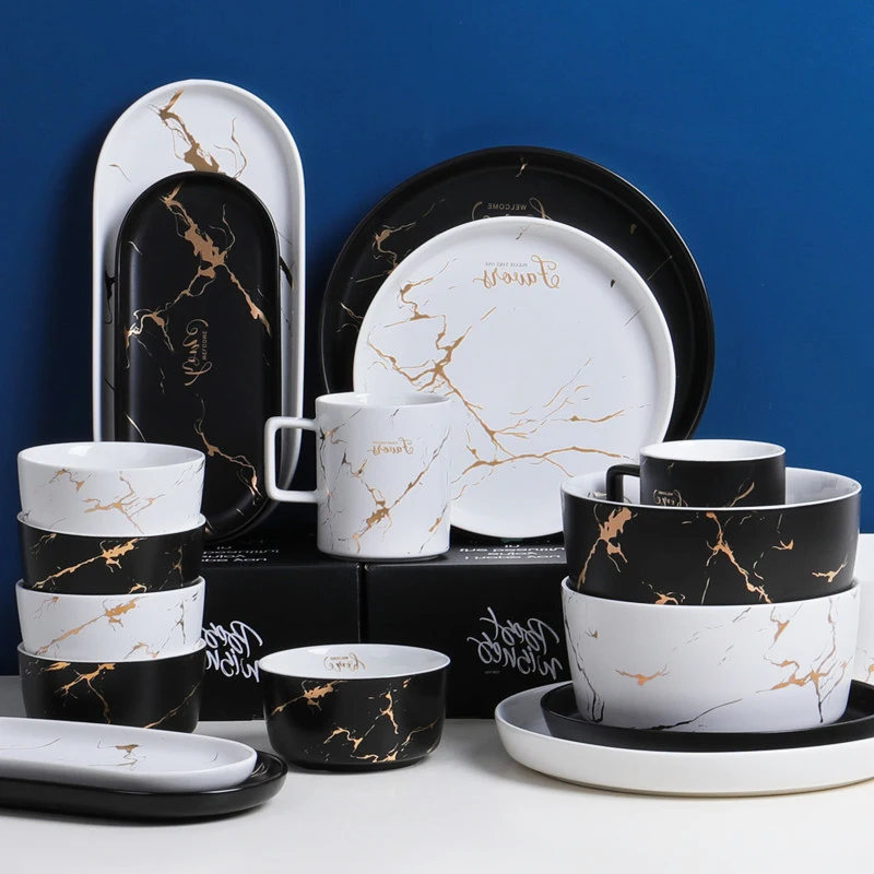 

luxury Light set creative home ceramic personality soup bowl simple European ins dishes Nordic tableware