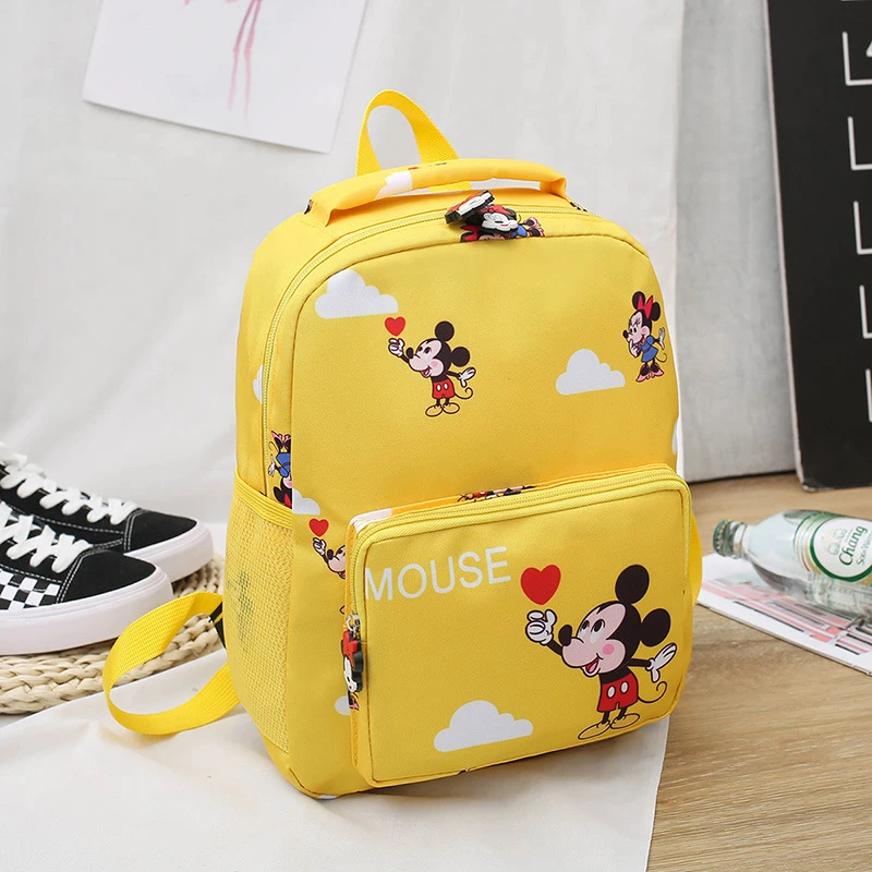 2022 New Disney Children's School Bag Mickey Mouse Print Backpack Kindergarten Cartoon Boys Girls Mickey Nylon Backpack