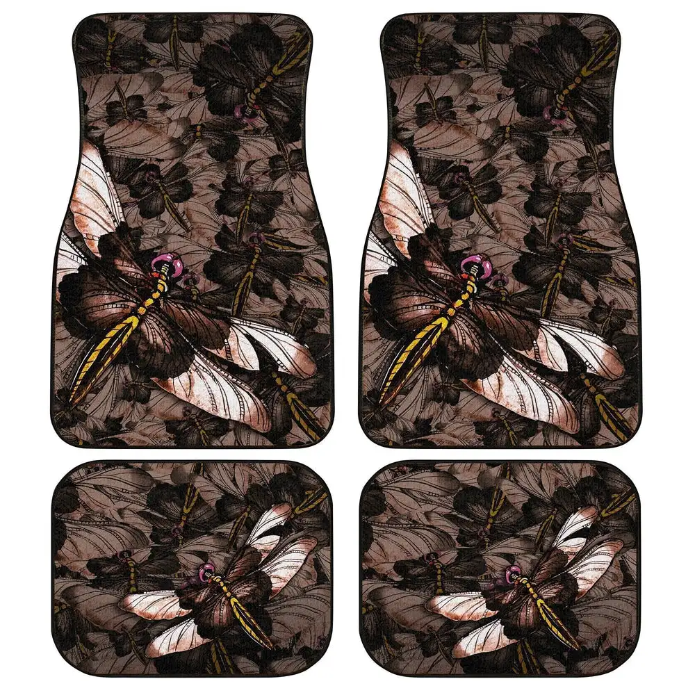 Brown Dragonfly Car Floor Mats Custom Car Accessories