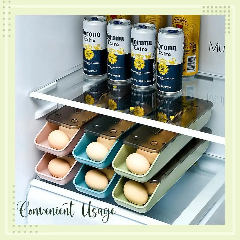 

Safe Sliding Type Egg Storage Box Refrigerator Fresh Egg Finishing Equipment Kitchen Plastic Transparent Capacity Egg Tray