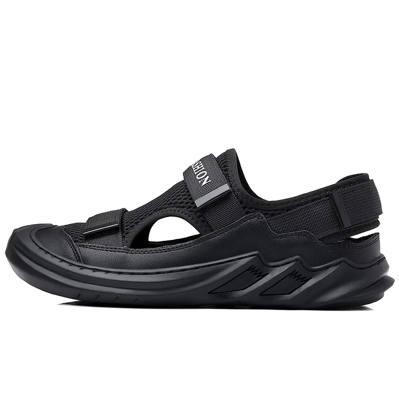 

New Men's Fashion Baotou Beach Outdoor Casual Shoe Mesh Dry Breathable Comfortable Wear-resistant Non-slip Rubber Outsole Sandal