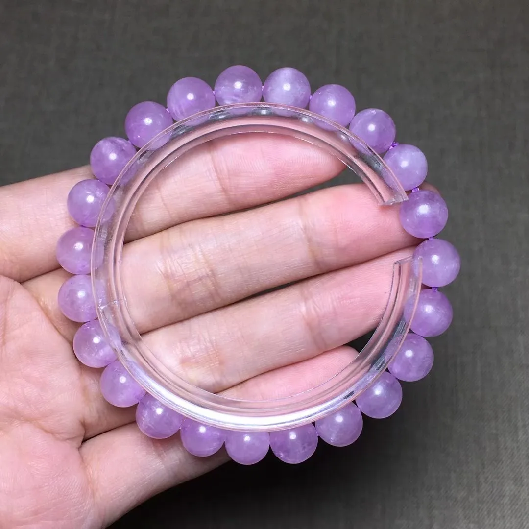 

8mm Natural Purple Kunzite Stone Bracelet Jewelry For Women Men Wealth Reiki Gift Healing Crystal Cat Eye Beads Strands AAAAA