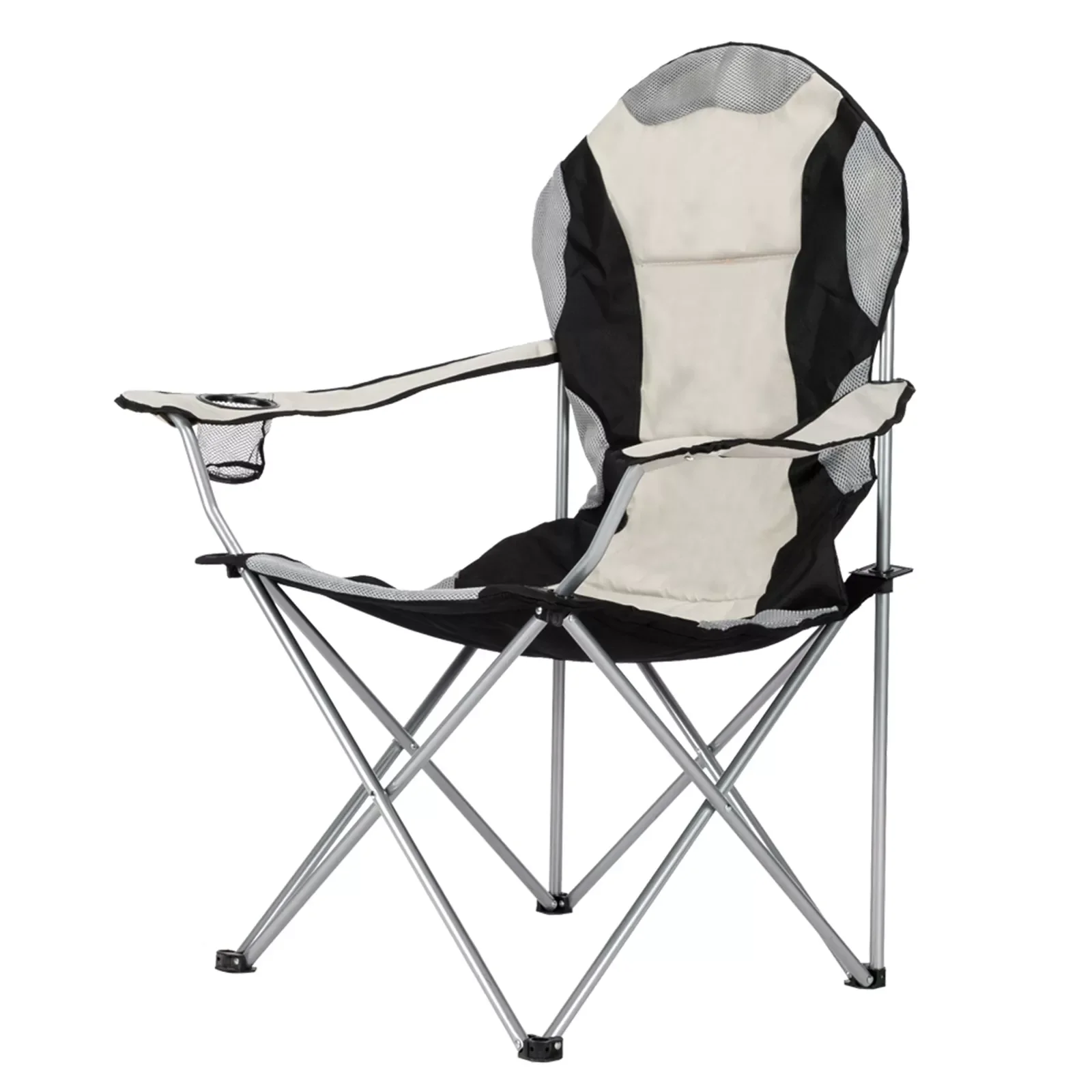 

Medium Portable Camping Chair Fishing Chair Folding Chair for Sunbathing Black Gray[US-Stock]