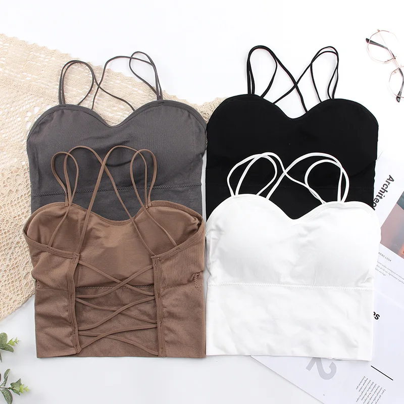 

Bandage Wireless Bras for Women Push Up Padding Brassiere Intimates Female Backless Bra Underwear Bralette Tops Lingerie