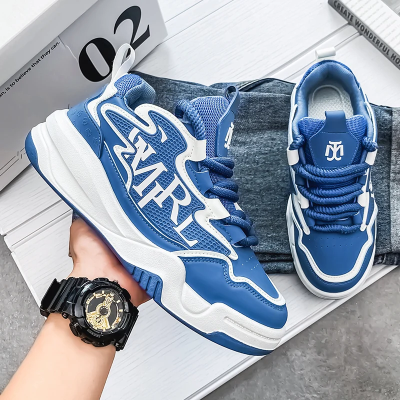 Мужские повседневные кроссовки дышащие сетчатые модные на шнуровке 2024