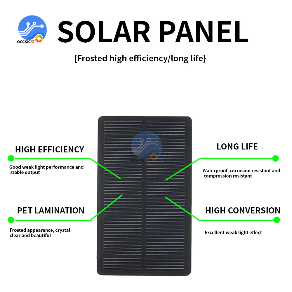 Smart Electronics Solar Panel 1W 5V Electronic DIY  Small Solar Panel For Cellular Phone Charger Home Light Toy Etc Solar Cell