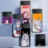 hentai anime naruto girl phone case for samsung galaxy z flip3 pc hard plastic smart casing fundas for z flip 3 5g cover caso co
