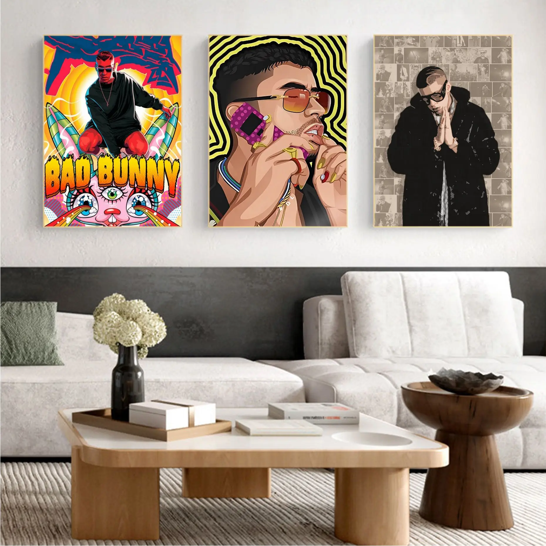 

Music Artist Bad Bunny Good Quality Prints And Posters Whitepaper Sticker DIY Room Bar Cafe Nordic Home Decor