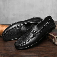 new mens loafers genuine leather luxury shoes men business italian flats brand non slip adulto driving shoes classic loafers men