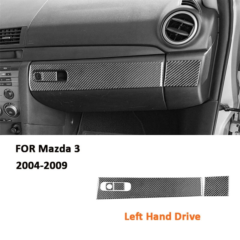 Аксессуары для Mazda 3 2004-2009, карбоновый автомобильный коаксиальный ящик для хранения, панель с замком для ключей, ручка, отделочные полосы, декоративная наклейка