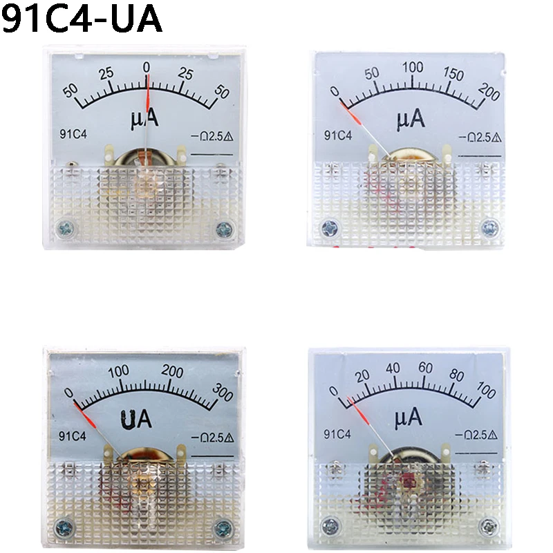 Dc микроамперметр 91c4 0-100uA прямоугольный аналоговый панельный Амперметр Датчик