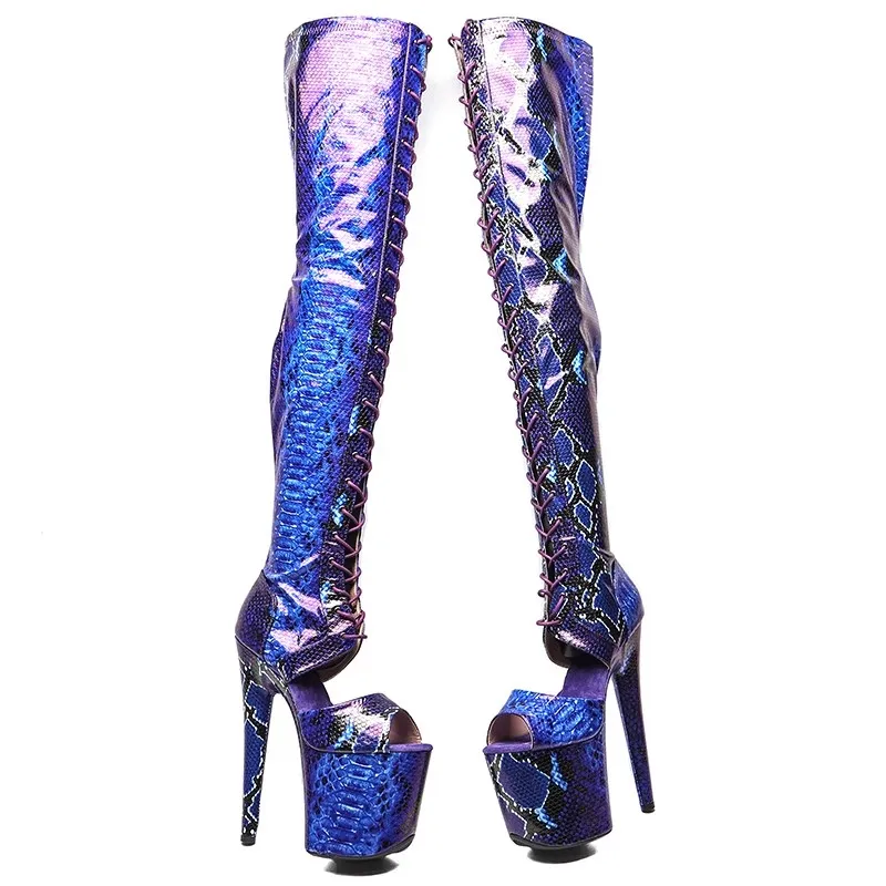 LAIJIANJINXIA/Новинка 20 см/8 дюймов женские вечерние сапоги выше колена на платформе и