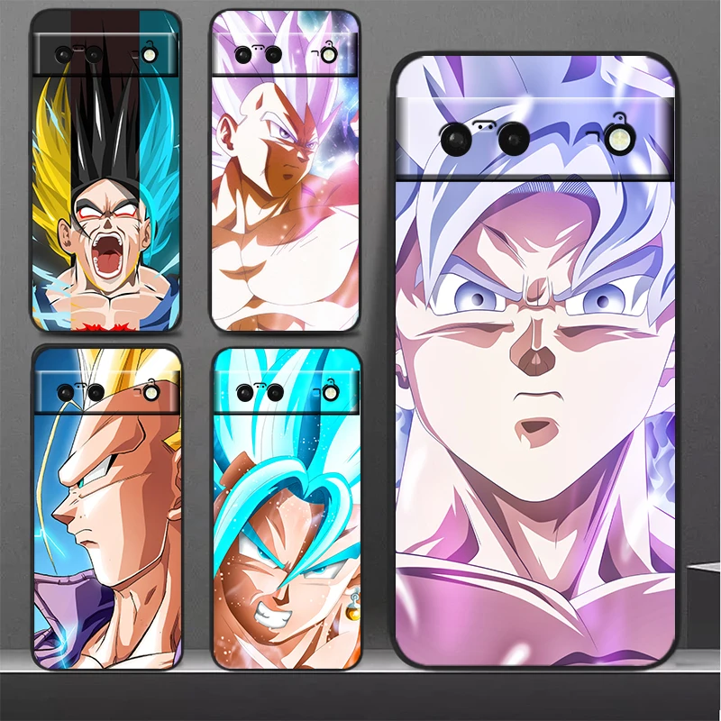 

Dragon Ball Super Saiyan Goku Phone Case For Google Pixel 7 6 Pro 6A 5A 5 4 4A XL 5G Black Shockproof Silicone TPU Cover