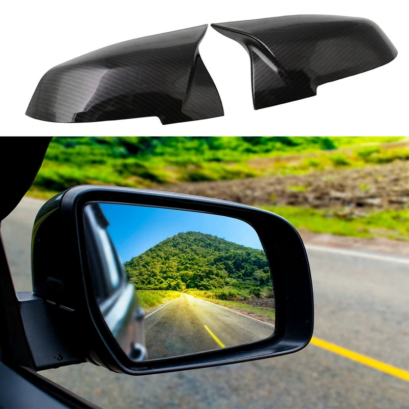 

2 Pieces Rearview Mirror Cover Cap Carbon Black For BMW Series 1 2 3 4 X M 220i 328i 420i F20 F21 F22 F23 F30 F32 F33 F36 X1