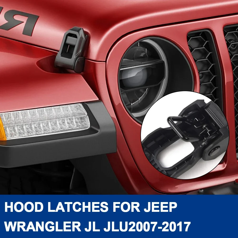Фото Комплект противоугонных защелок капота для JL JT для Jeep Wrangler JL Jlu Gladiator JT 2018-2025+, внешние аксессуары для автомобиля №3