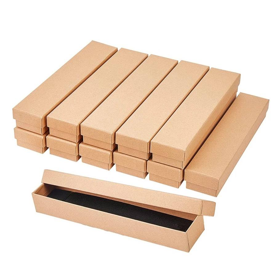 

12/24PCS Rectangle Necklace Bracelet Jewelry Gift Box Packaging Cardboard Boxes Jewellery Case Display Box Cardboard Boxes
