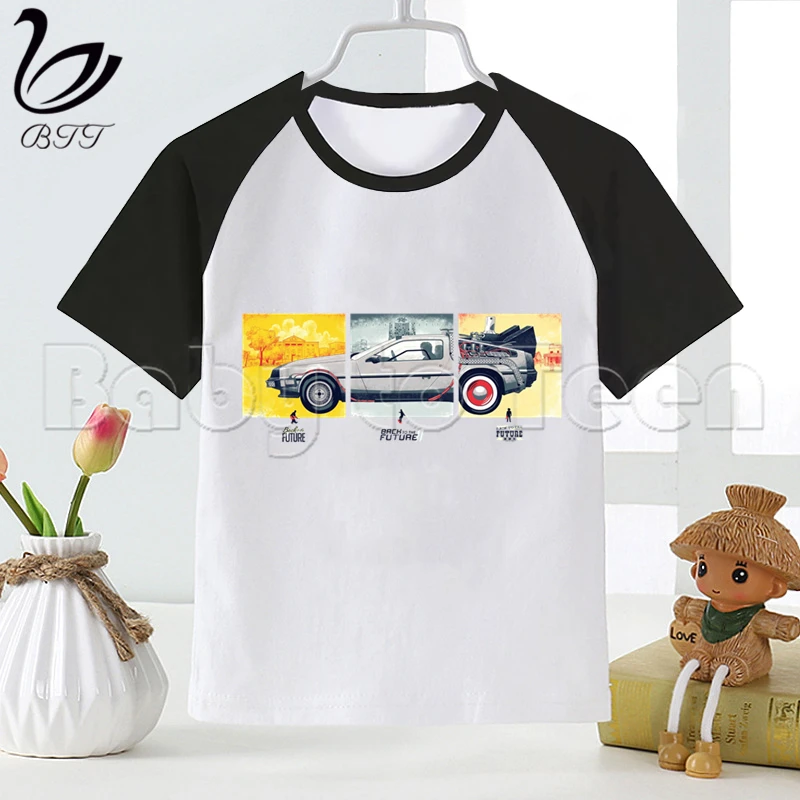 Back To The Furure Kid Cute T Shirt Children Short Sleeve Clothing Funny Cartoon Party Top Boys and Girl Tshirt,Drop Ship