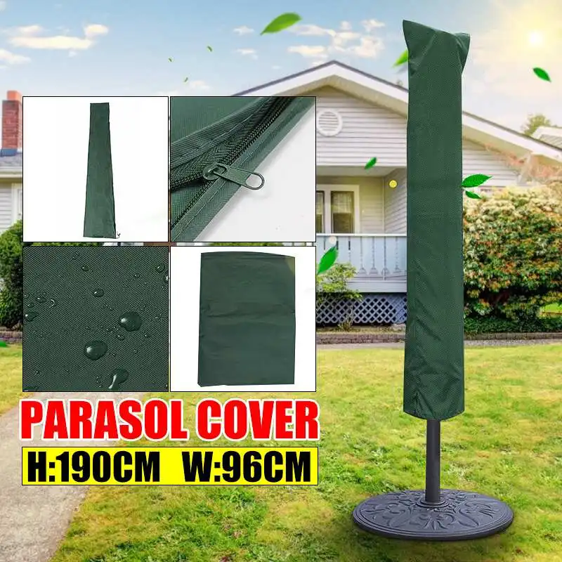 

190x96cm Outdoor Patio Umbrella Waterproof Protective Cover with Zipper for Garden Cantilever Parasol Umbrellas Cover