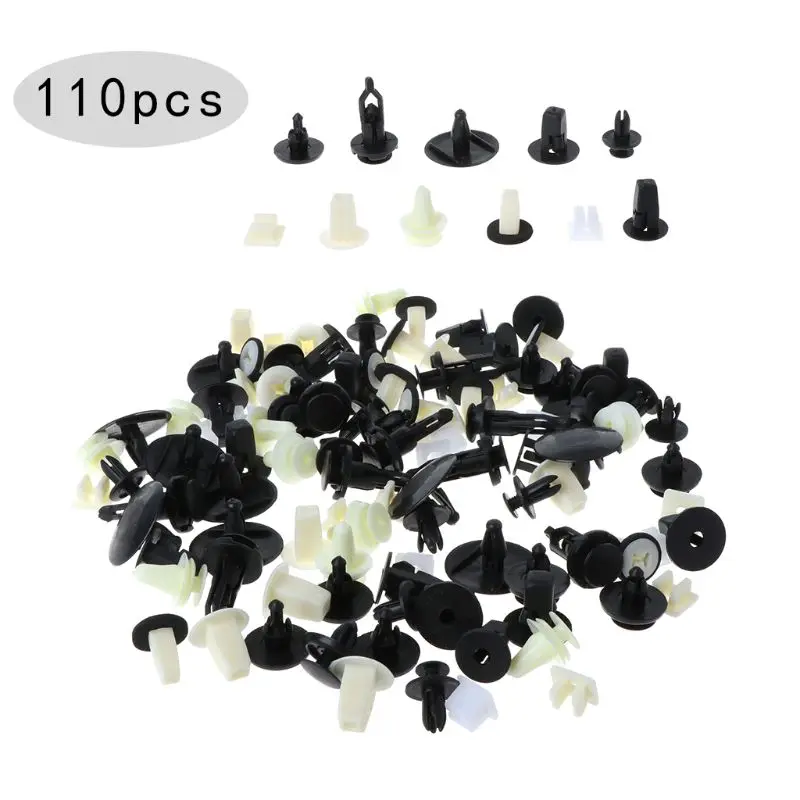 

110 Pcs Door Hood Bumper Trim Plastic Clip Body Retainer Assortment For