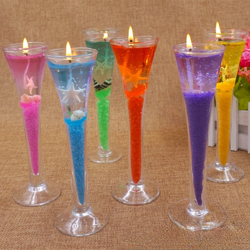 Свечи Goblet без дыма Фантастическое украшение дома Стакан из стекла Морской мир для свадебной романтической вечеринки Хорошие подарки.