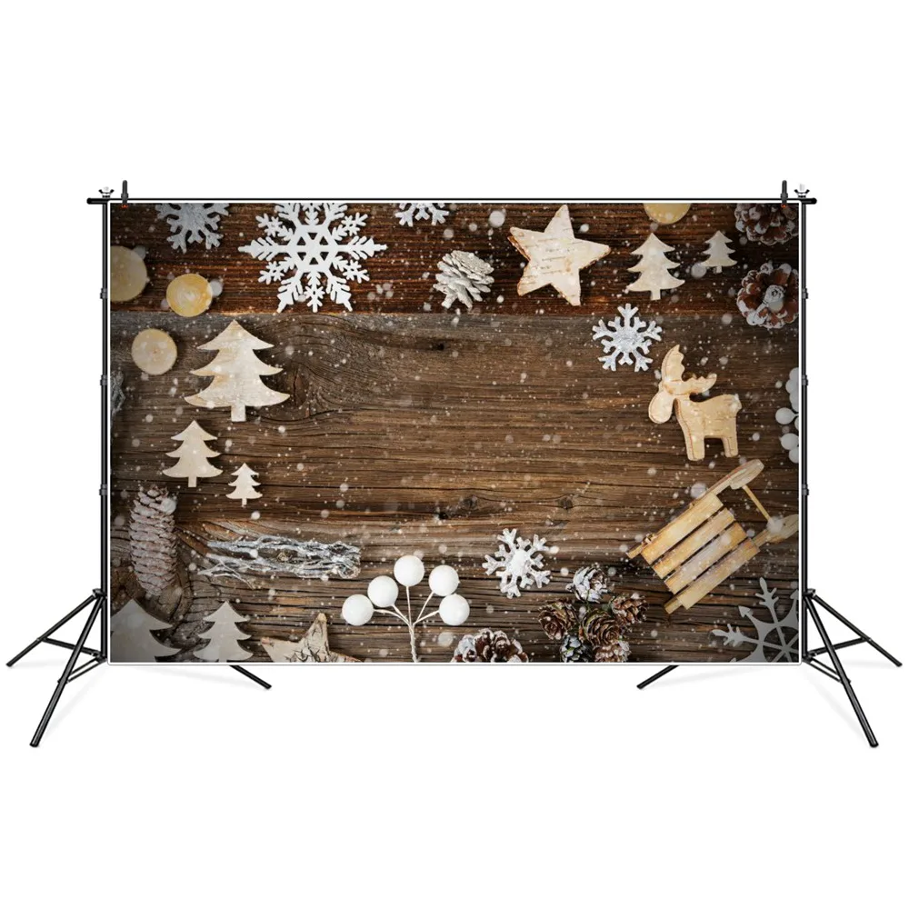 

Рождественские снежинки сосновые конусы деревянные доски фотография фоны баннер на заказ украшение для дома вечерние Фото фоны