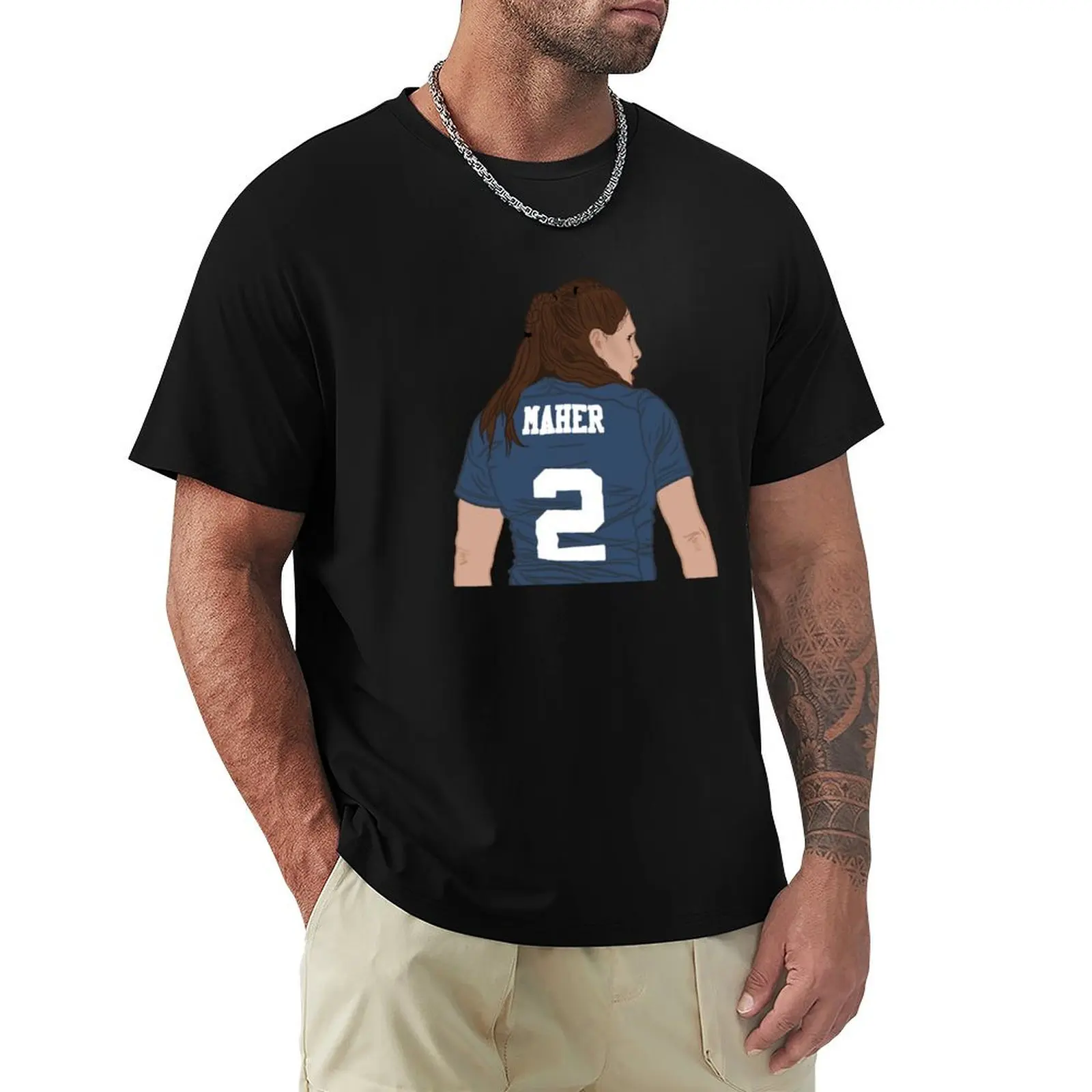 Фото Футболка Ilona Maher Rugby Sevens Jersey USA с наклейкой, дышащая, из базового хлопка. №1