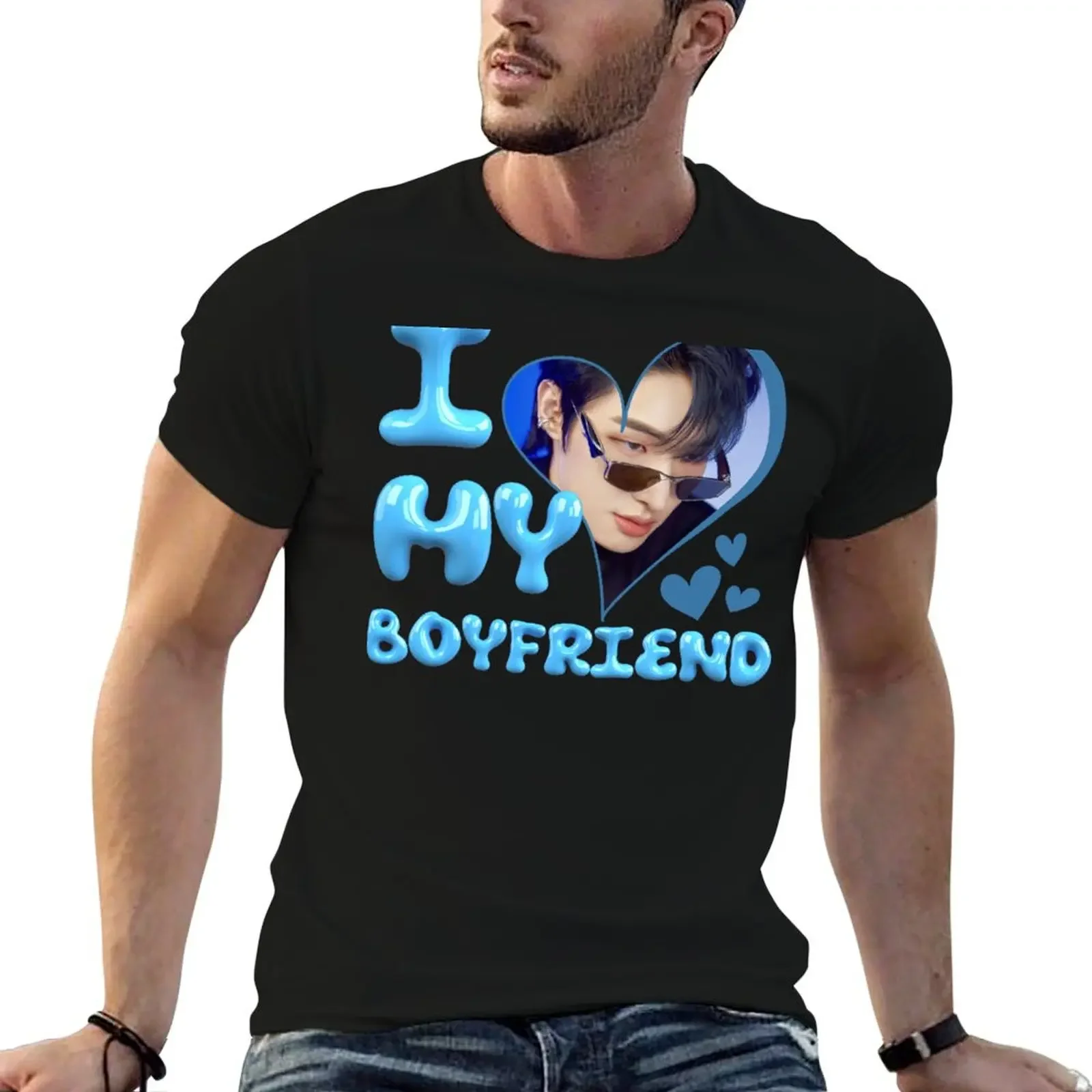 Футболка I Love My Boyfriend Mingi ATEEZ Kpop для мальчиков белая футболка с рисунком кавайная
