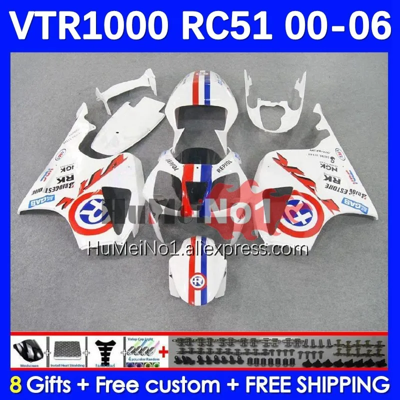 

Body For HONDA VTR1000 Blue R RC51 01 02 03 2004 2005 2006 125No.14 SP1 SP2 VTR 1000 2000 2001 2002 2003 04 05 06 Fairing