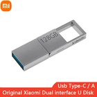 Оригинальный двухинтерфейсный U-диск Xiaomi 64 Гб128 ГБ USB 3,2 высокоскоростной металлический флэш-диск USB-накопитель Type-C для телефона планшета ПК