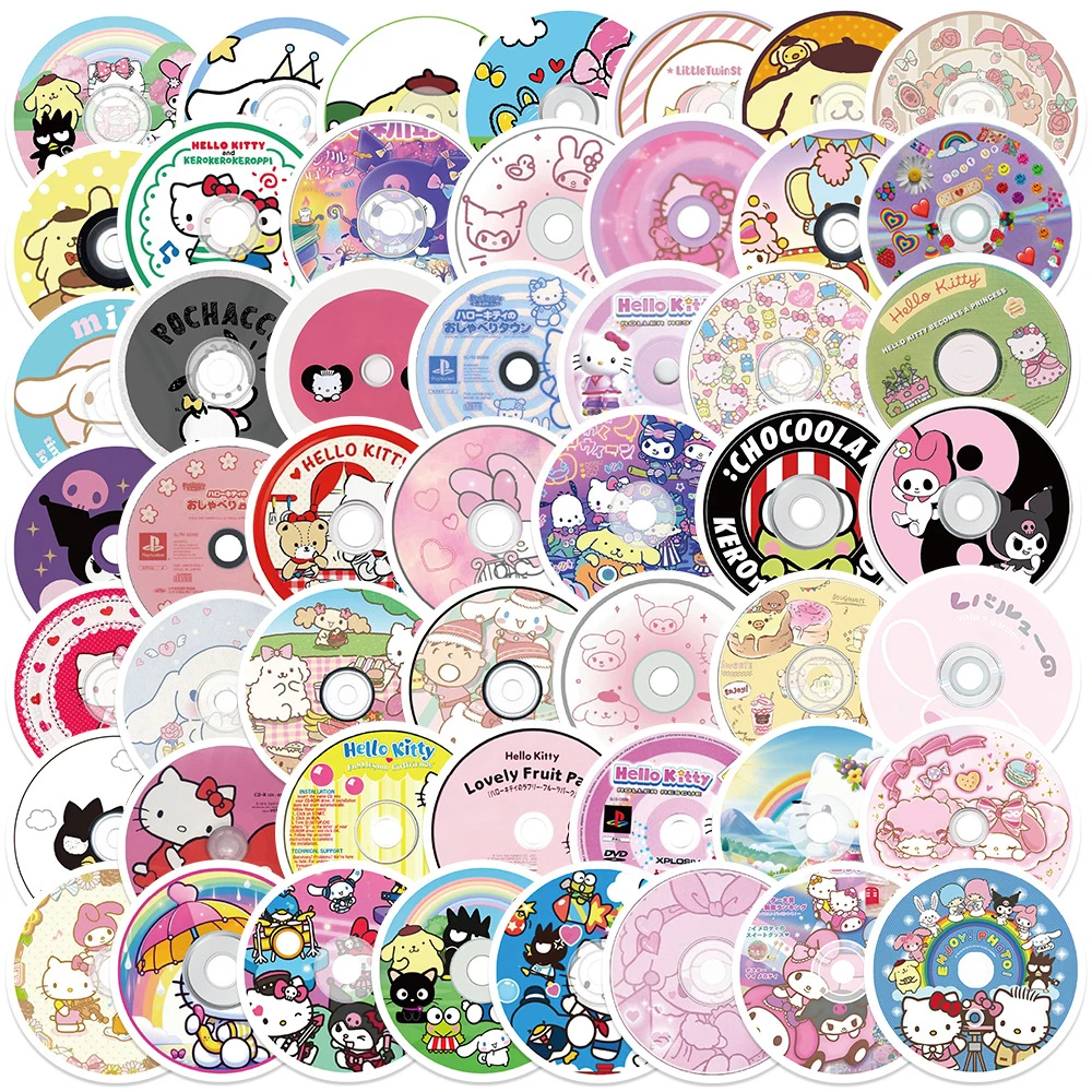 Наклейки Sanrio CD с записью в эстетике наклейки для ноутбука телефона милые